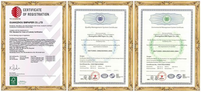 El FSC certificó la pulpa 80 de la Virgen - papel de arte cubierto C2S brillante 300gsm para la etiqueta