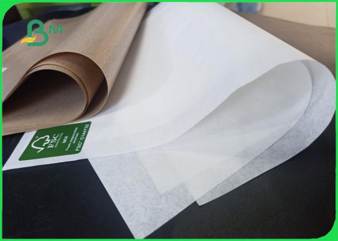 Papel blanco del lado de la categoría alimenticia del FSC 30gsm 40gsm uno/del marrón revestido del arte para las bolsas de papel