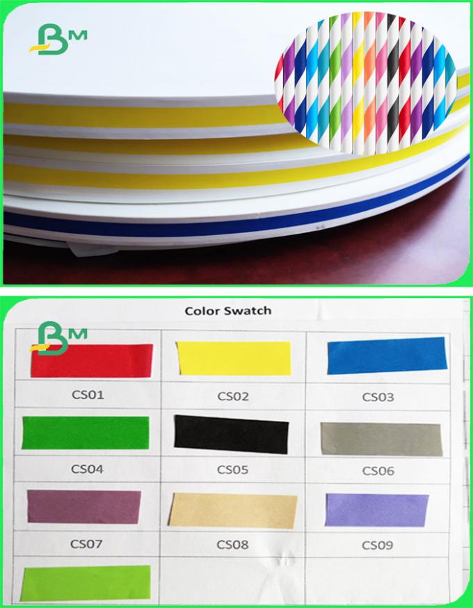 el color de papel Slitted de 28gr 60gr imprimió el FSC y el SGS para la paja blanca del papel de categoría alimenticia