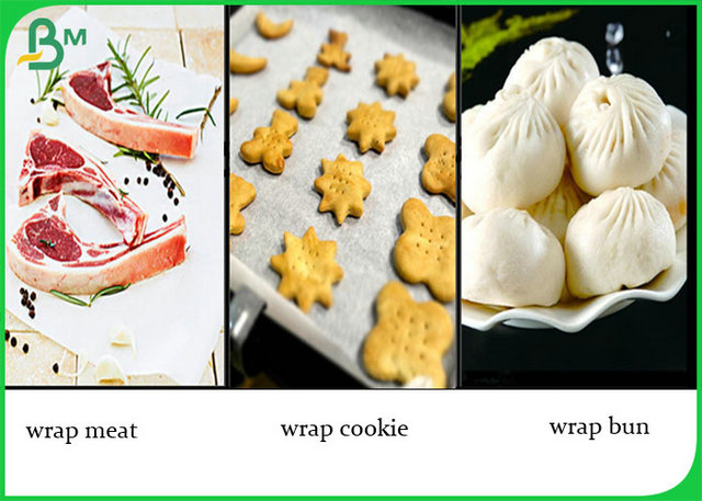 rollo de papel blanco impermeable a la grasa de la categoría alimenticia del color 40g para envolver la comida