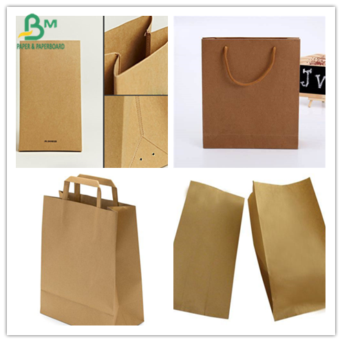 Amarillo/blanco/papel de embalaje de la categoría alimenticia de Brown para las cajas y los bolsos de la comida