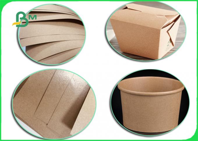 Hoja rígida reciclada del papel 350gsm de Brown Kraft de la caja fuerte de papel de la comida del PE