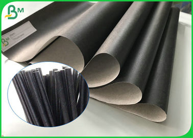 Rollo negro imprimible reciclable de encargo del papel de paja del rollo 60gsm del papel de categoría alimenticia