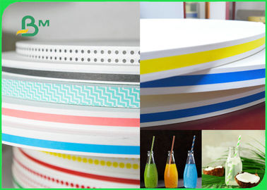 rollo del papel de embalaje de la paja 60gsm del 15MM con la categoría alimenticia rayada de la impresión de color completamente reciclable