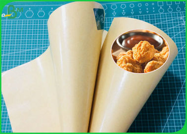Papel laminado PE impermeable a la grasa del 100% Brown Kraft para el envasado de alimentos