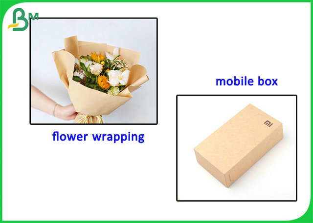 Papel de Kraft de bambú biodegradable de la pulpa del 100% para el embalaje de la flor