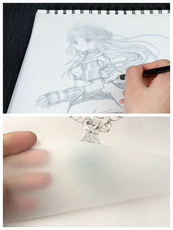 Papel de trazo translúcido ligero del tamaño 55g A4 para el dibujo que bosqueja