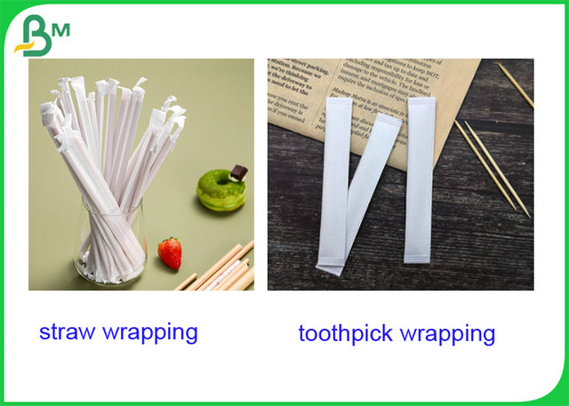 Color blanco de categoría alimenticia 24m m del AAA 25m m 26m m 27m m Straw Wrapping Paper With 28gsm
