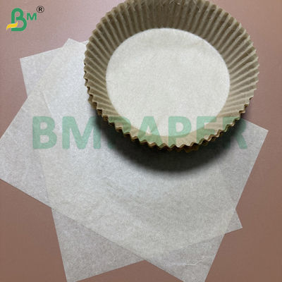 Papel para horno de freidora de aire de 40 gramos de doble cara de silicona marrón Kraft hojas / rollos personalizados