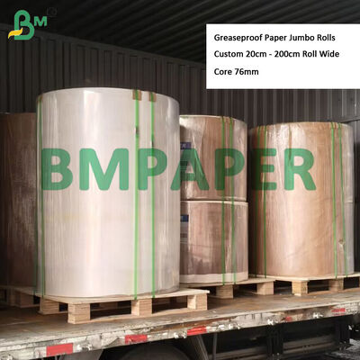 35gm 40gm Calidad alimenticia Blanqueado Blanco Verdadero Papel a prueba de grasa Jumbo Rolls 365mm 295mm, KIT 3 ′′5 Resistencia al aceite