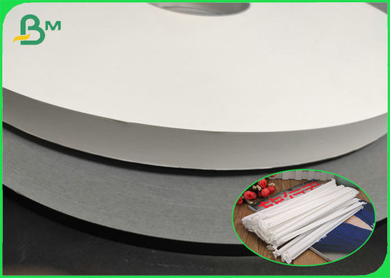 papel blanco amistoso Rolls de 29m m 32m m Eco 28g Kraft para Straw Packaging resistente mojado