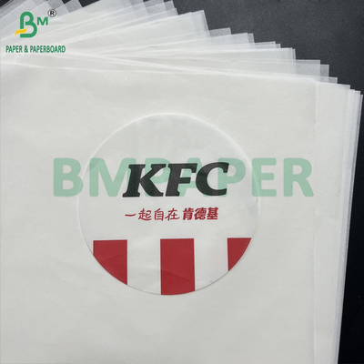 38gm 50gm Papel Kraft blanco a prueba de grasa para forros de cesta Kit 5 Kit 7