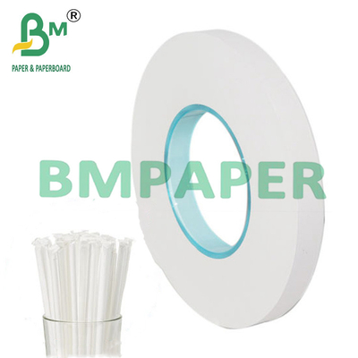25 mm x 1000 m de calibre alimenticio pajas de envoltura Papel blanco con rollo Jumbo 28g
