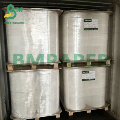 25 mm x 1000 m de calibre alimenticio pajas de envoltura Papel blanco con rollo Jumbo 28g