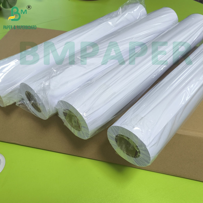 Papel de dibujo de inyección de tinta 30 X 150 CAD Rollo de papel 80 gramos para inyección de tinta de gran formato
