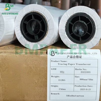50gm 180gm Papel de rastreo para etiquetas de prendas de vestir Asistente de computadora Rolos de papel diseñados
