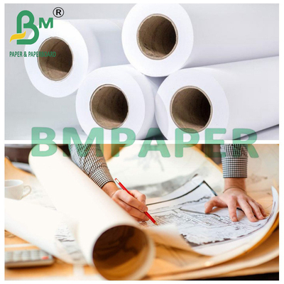 Papel de fichaje de gráficos de color blanco brillante para impresión CAD 36 "x 150ft 20LB en 2" Core