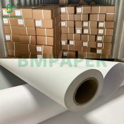 Papel blanco sin recubrimiento de 20 libras CAD para impresión por inyección de tinta 36&quot; x 300&quot; 3 rollos por cartón