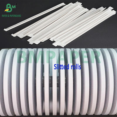 Papel Kraft blanco de 32 mm y 24 g para envases individuales de paja