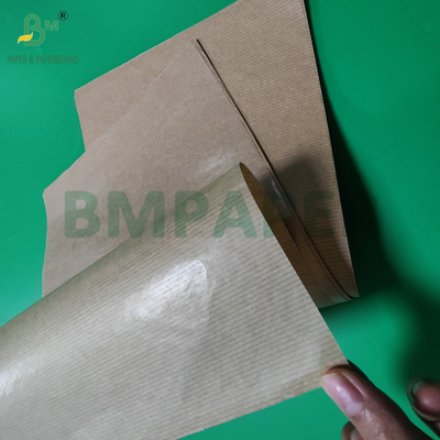 50 g de papel de envoltura Kraft de color marrón costelado para bolsas de granos de café 750 mm 1 lado brillante