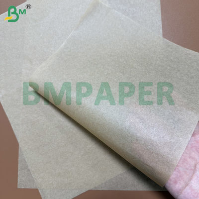 Papel para horno de freidora de aire de 40 gramos de doble cara de silicona marrón Kraft hojas / rollos personalizados