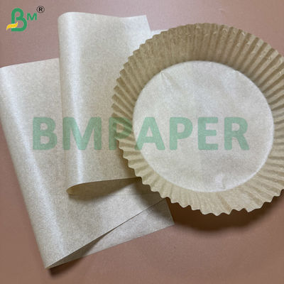 Papel para horno de freidora de aire de 40 gramos de doble cara de silicona marrón Kraft hojas / rollos personalizados