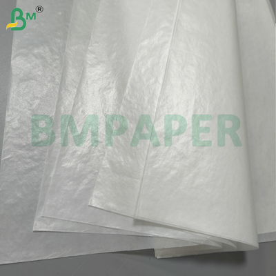 Papel de cera semitranslúcido de 30 g de color blanco para envasado de caramelo de chocolate y dulces