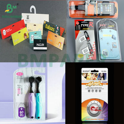 Hoja de cartón blanco sellable térmicamente para embalaje de ampollas Adhesión fuerte con PVC / PET Humectante 250g 300g Papel rígido para exhibición al por menor