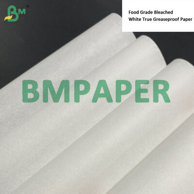 35gm 40gm Calidad alimenticia Blanqueado Blanco Verdadero Papel a prueba de grasa Jumbo Rolls 365mm 295mm, KIT 3 ′′5 Resistencia al aceite