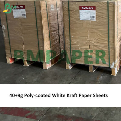 Papel para envolver cubiertos de 50 g/m², hojas de papel Kraft blanco con revestimiento de polietileno de 40 g + 9 g