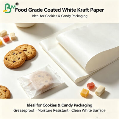 Papel higiénico de embalaje de alimentos, 45 g de papel blanco MG + 9 g de PE