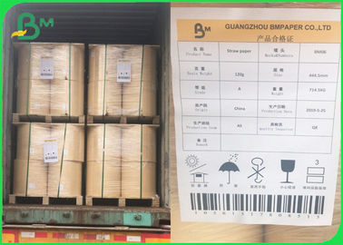 FDA 60gm Papel Kraft sin blanquear 15mm Rollo para la fabricación de pajitas de papel