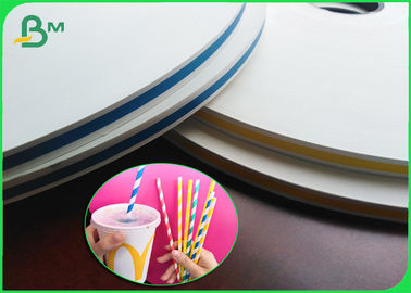 FDA 60gm Papel Kraft sin blanquear 15mm Rollo para la fabricación de pajitas de papel
