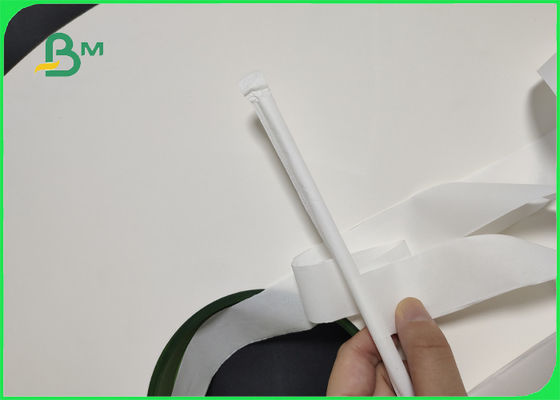 Biodegradable aprobado por la FDA 32mm 44mm 24 26 28gsm Papel de envoltura de paja para alimentos para paja para beber