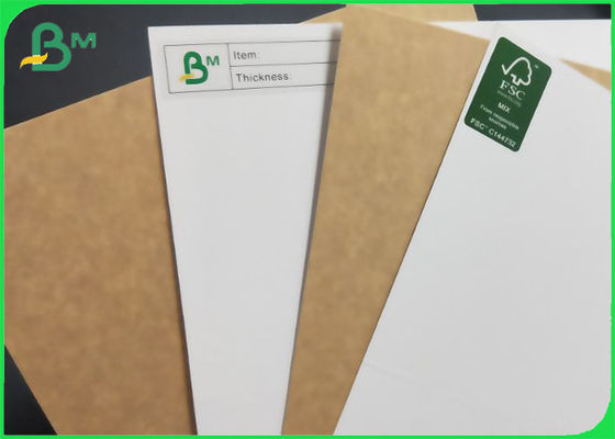 Material de la caja de embalaje de madera Papel Kraft de calidad alimentaria blanco con espalda marrón