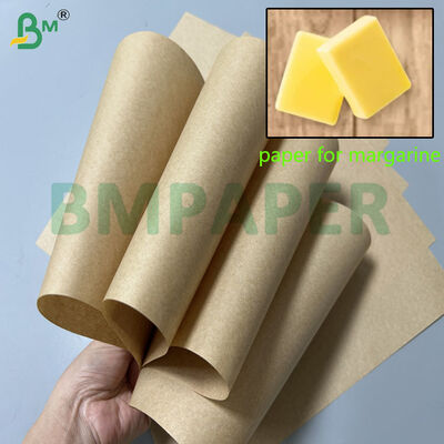 Papel a prueba de grasa de color marrón de 60 g/m² y 70 g/m² para margarina de 1000 mm y 1100 mm